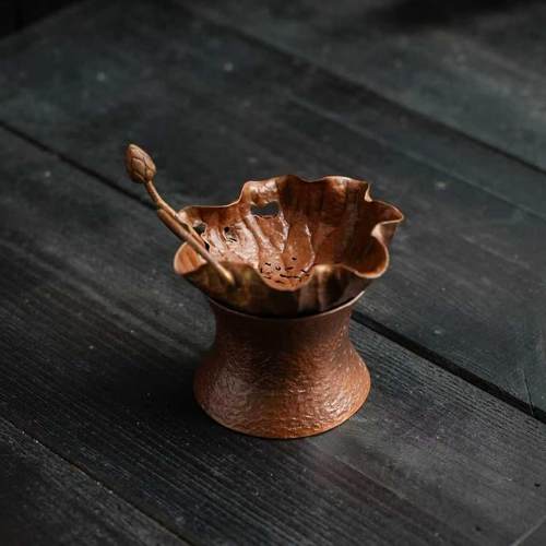 纯手工打造纯铜茶漏茶滤