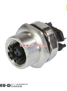 HARTING浩亭21033812802圆形M12连接器X型8P底座 直型焊板