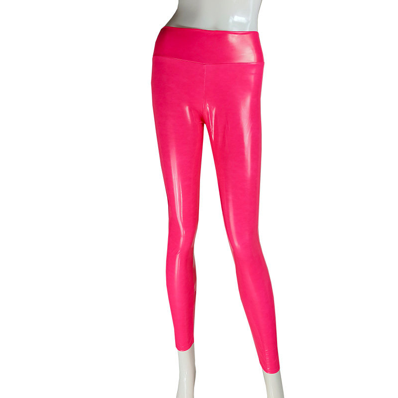 高腰加绒镜面性感长裤清仓价皮裤