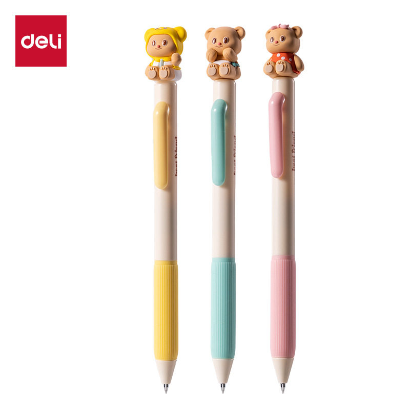【单支装】得力黄油小熊HY004 按动中性笔臻顺滑油墨谷子店高颜值,文具电教/文化用品/商务用品,中性笔,淘宝优惠券,粉丝福利购,淘宝优惠卷