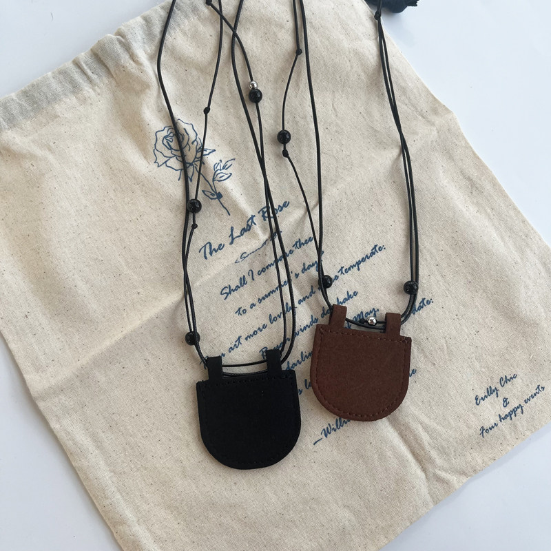 麂皮绒mini叠戴打结绳子包包项链