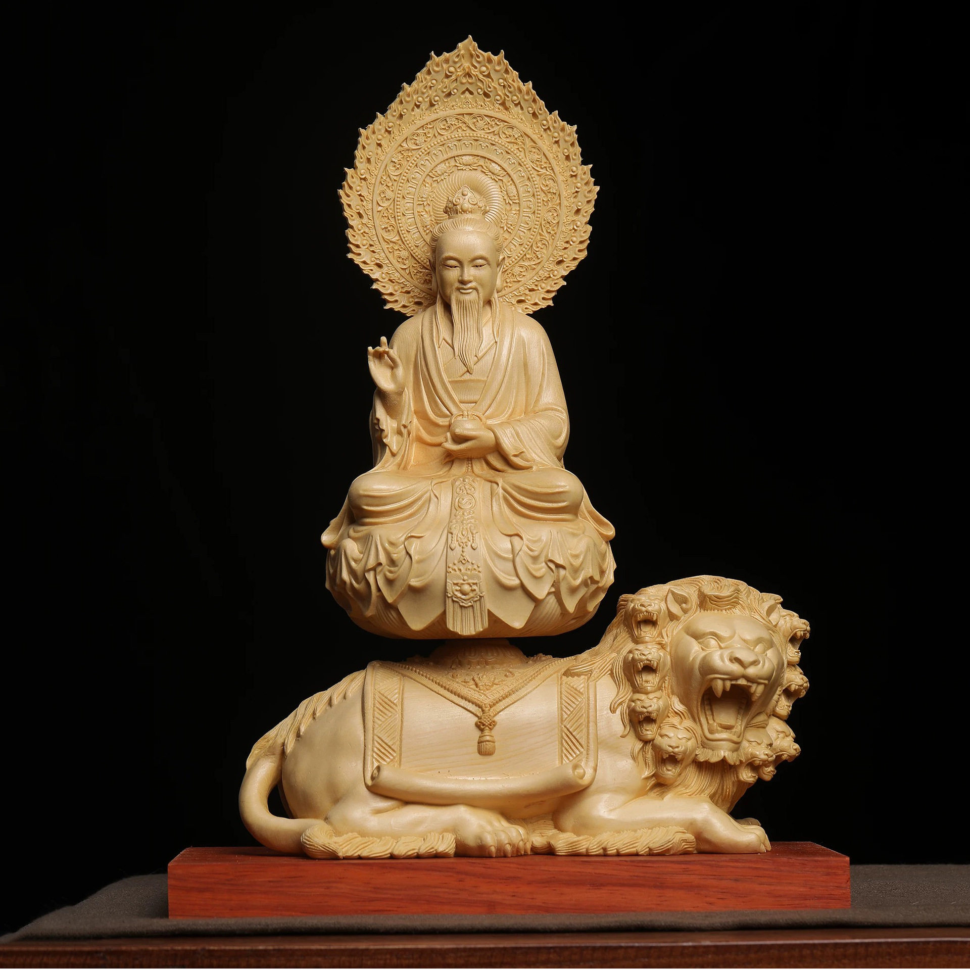 桧木精雕太乙救苦天尊神青玄青华大帝寺庙供奉佛像摆件家居装饰品