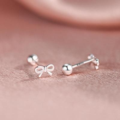 通体S999足银纯银小清新耳钉