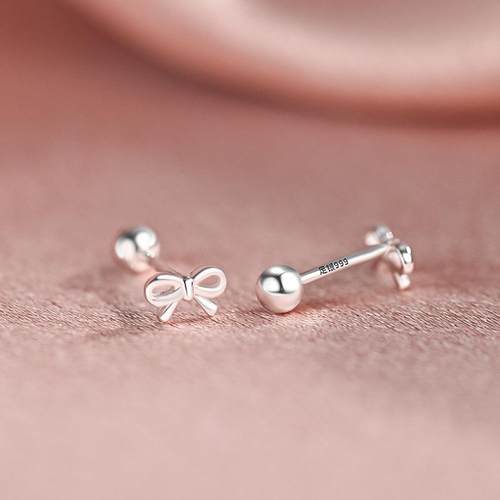 通体S999足银纯银小清新耳钉