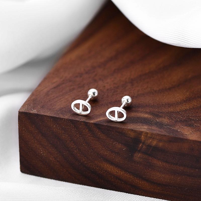 S925纯银猪鼻子耳钉养耳小众设计