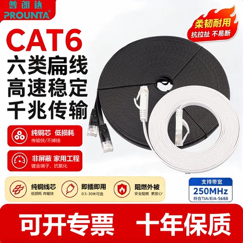 千兆扁平纯铜路由器宽带成品网线