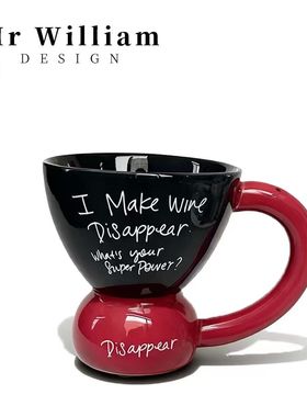 MR William 复古轻奢陶瓷高脚马克杯高级感咖啡杯小众设计ins风