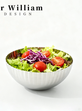 MR William 北欧简约现代风格不锈钢果盘家用水果盘沙拉碗餐具