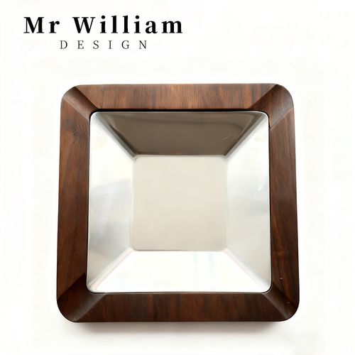 MRWilliam复古胡桃木方形烟灰缸