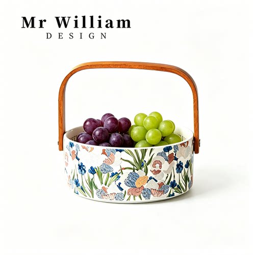 MRWilliam轻奢陶瓷手提果篮