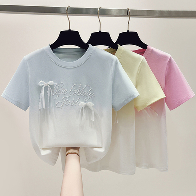 半袖洋气薄款休闲百搭纯棉T恤女