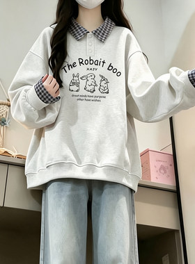 潮流洋气宽松学院风少女时尚卫衣