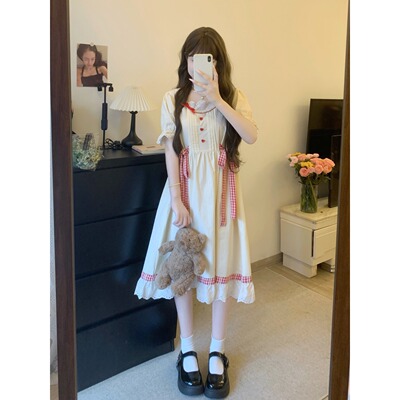 甜美风A字裙时尚休闲少女过膝裙
