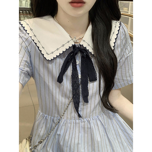 学院风中长裙夏季 高中女生时尚 学院风裙子初中学生洋气甜美连衣裙