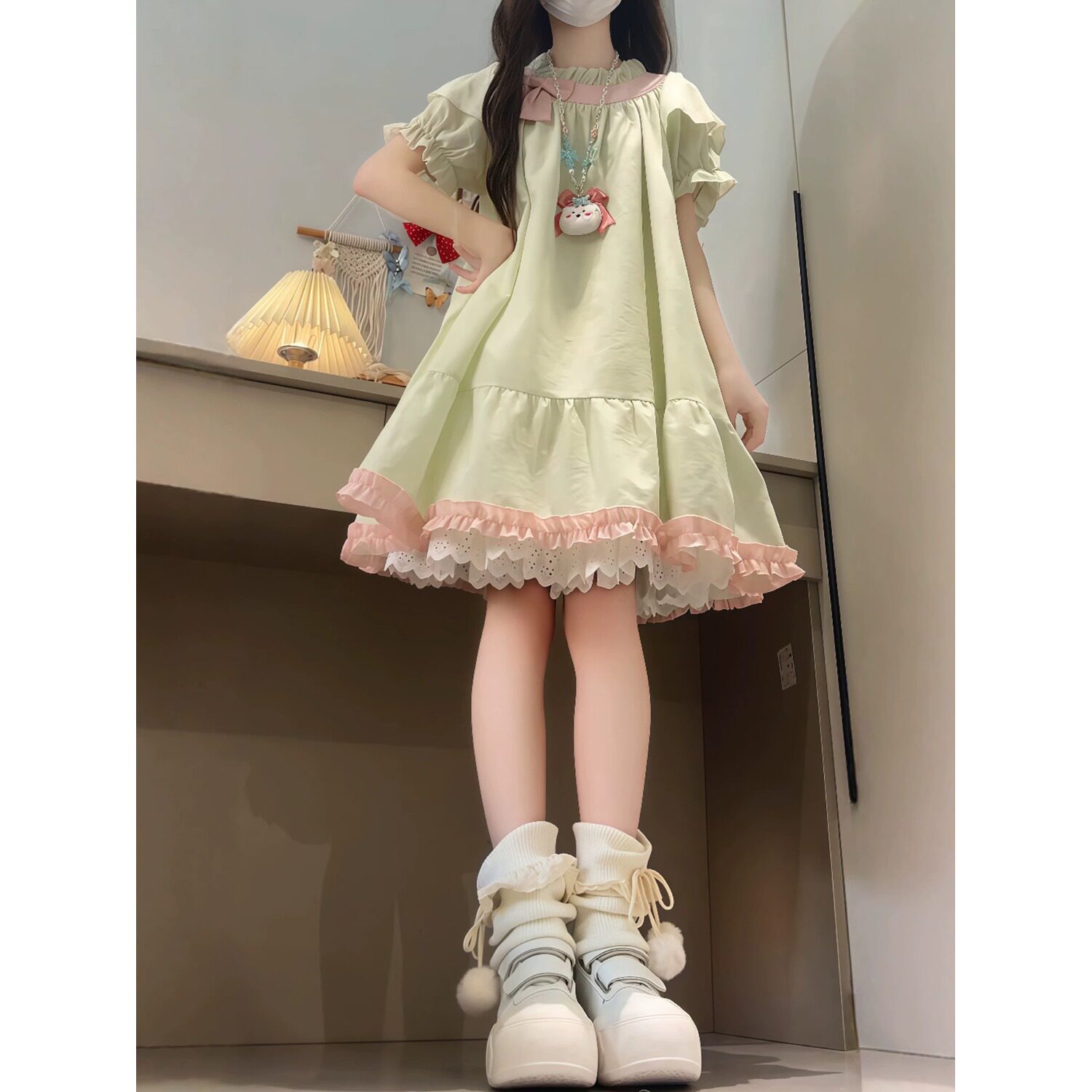 少女甜美可爱娃娃裙夏季漂亮公主裙小个子初中学生洋气A字连衣裙