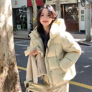 少女甜美短款羽绒棉服冬季棉衣小个子初中高中学生加厚面包服外套