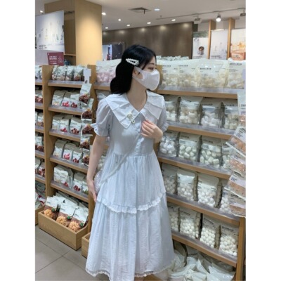 甜美风A字裙洋气时尚少女过膝裙