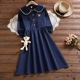 14初中学生时尚 秋装 洋气裙子12少女孩大童13岁可爱娃娃领连衣裙15
