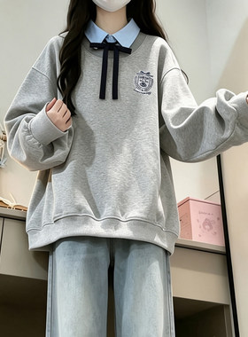 潮流洋气宽松学院风少女时尚卫衣