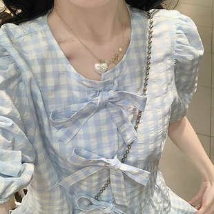 夏新款 半身裙套装 15岁初高中学生甜美减龄裙子两件套 衬衫 少女短袖