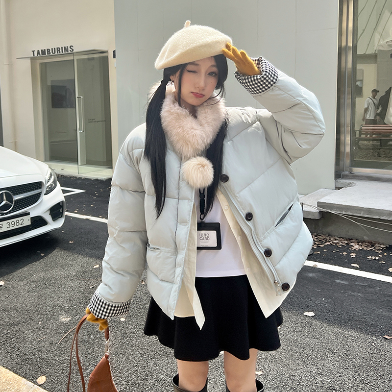 潮流时尚休闲风宽松少女棉服外套