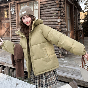 初中生时尚韩版羽绒棉服冬季短款小个子高中学生加厚面包服外套女