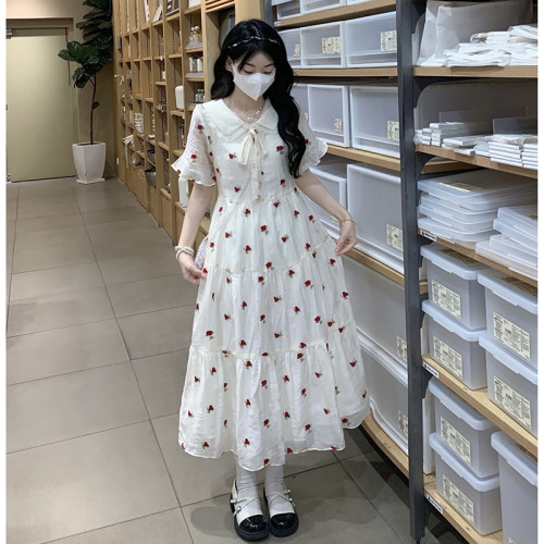 学院风A字裙少女过膝裙
