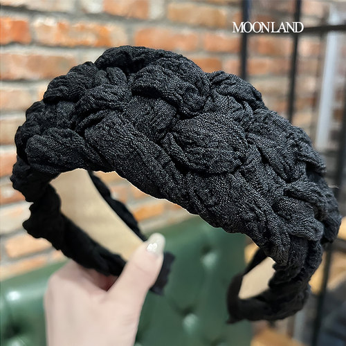 纯色褶皱高颅顶发箍女款日常外戴