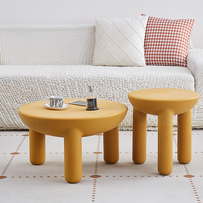 奶油风圆形茶几轻奢高级感小户型客厅家用白色现代创意组合茶桌子,住宅家具,茶几,淘宝优惠券,粉丝福利购,淘宝优惠卷