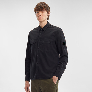 Garment Dyed Shirt 潮物Woo 衬衫 Company 纯色标贴休闲长袖 C.P.