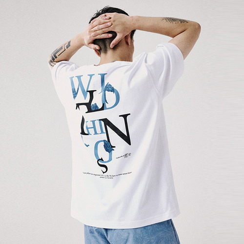 Wild Things WT251-34 Tee 26SS字母印花纯棉圆领休闲短袖T恤男女