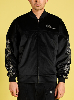 Pleasures Unquote Velour Jacket 刺绣Logo天鹅绒飞行员夹克外套