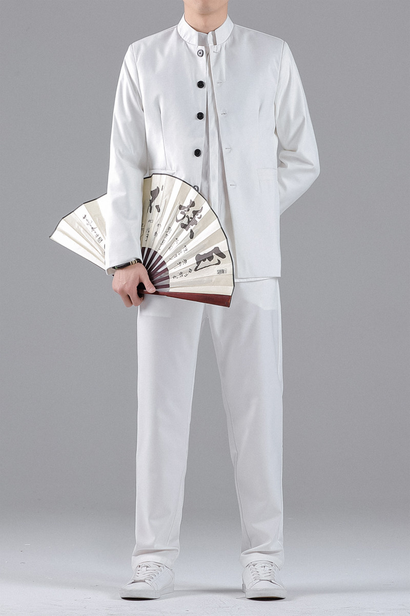 W205*男士立领修身纯色免烫多色表演服中山装两件套西服*P85,男装西服,星座1516（原B303）