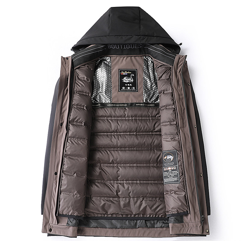 ET158*白鹅绒服中年男士羽绒服冬装外套可脱卸内胆厚送爸爸*P245,男装羽绒服,星座1516（原B303）