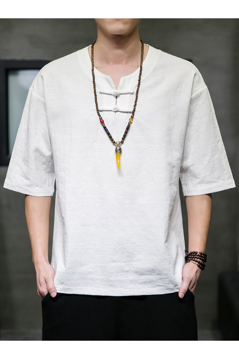 T918*风中袖暗纹提花古风禅服复古男T恤居仕服*P55,男装T恤,星座1516（原B303）