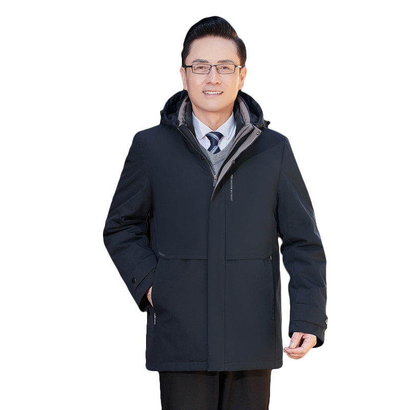 MT158*白鹅绒服中年男羽绒服冬装外套可脱卸内胆加毛送爸爸*P245,男装羽绒服,星座1516（原B303）