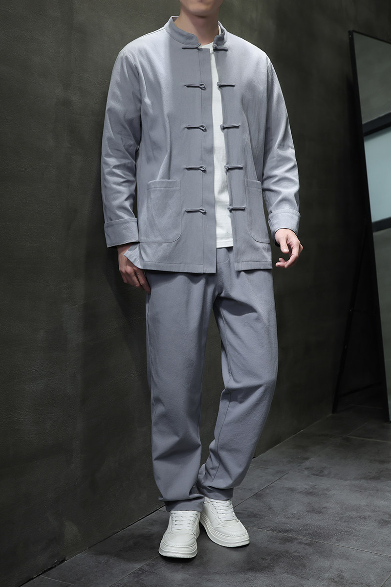 DY38*风汉服唐装居士服内里抗皱长裤长袖棉麻加厚套装*P95,男装夹克,星座1516（原B303）