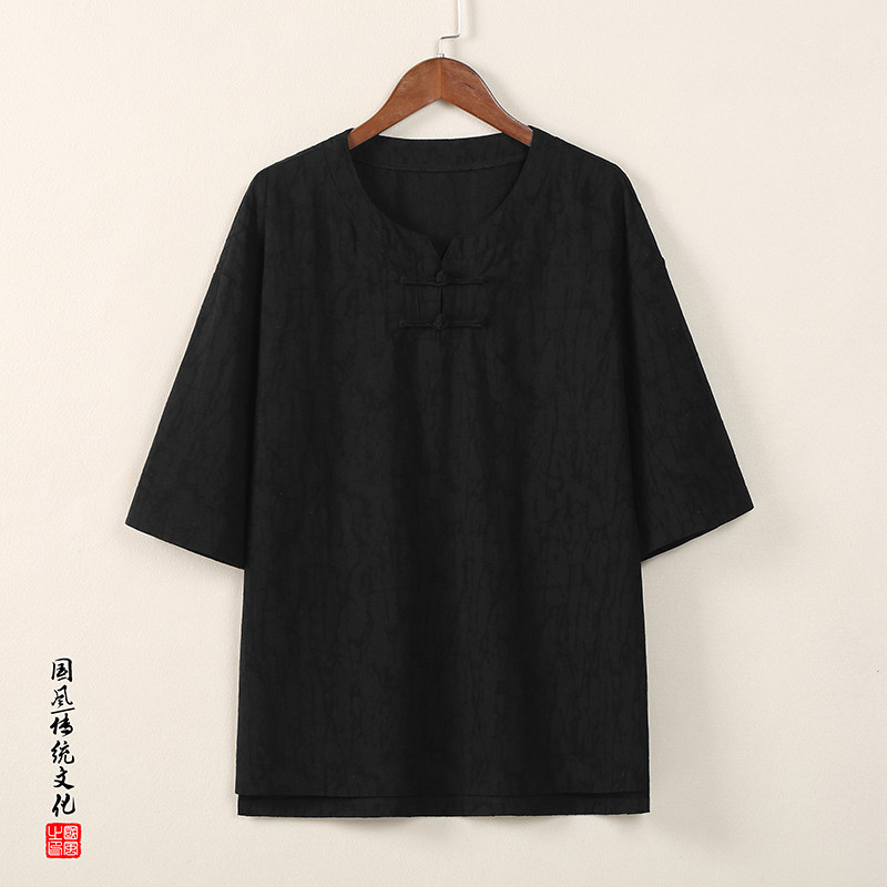 T918*风中袖暗纹提花古风禅服复古男T恤居仕服*P55,男装T恤,星座1516（原B303）