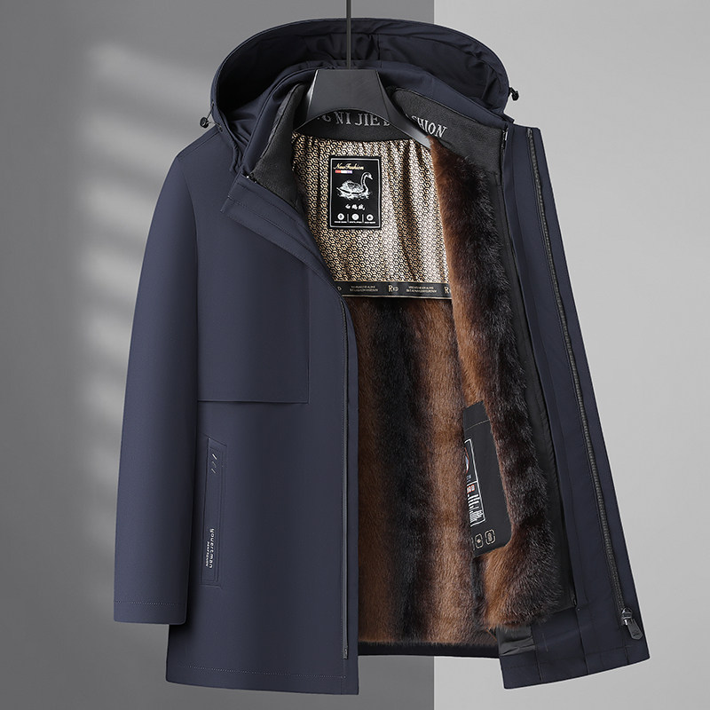 MT106*白鹅绒服中年男羽绒服冬装外套可脱卸内胆加毛送爸爸*P245,男装羽绒服,星座1516（原B303）