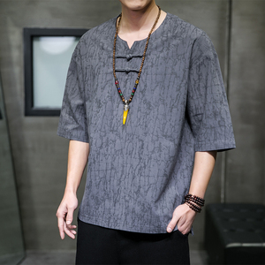 T918* 风中袖提花暗纹古风禅服复古茶服T恤居仕服 *P55图片