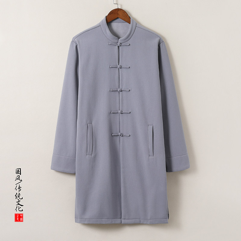 W208*风男士立领中长款风衣外套复古禅服盘扣唐装*P95,男装风衣,星座1516（原B303）