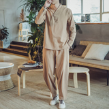 DY15*风棉麻透气古风长袖T恤男套装禅服茶服居仕服*P70，男装T恤，星座1516（原B303）