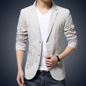 春装 时尚 新款 西服男士 休闲外套韩版 纯棉青年大码 单西免烫西装 上衣