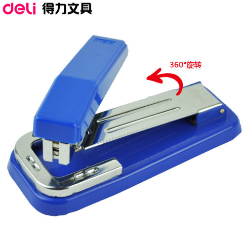 得力0414 装订机可旋转订书机 12号骑马钉订书机 订书器配0012针