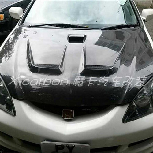 本田HATCHBACK型格DC5改装碳纤维开孔机盖 DC5碳纤引擎盖后尾箱盖