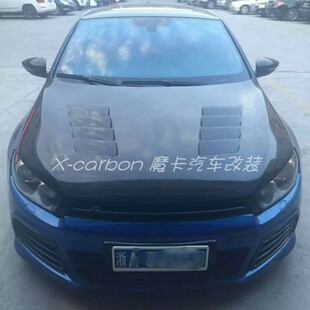碳纤维开孔机盖 大众Scirocco尚酷R改装 尚酷碳纤引擎盖车头盖包围