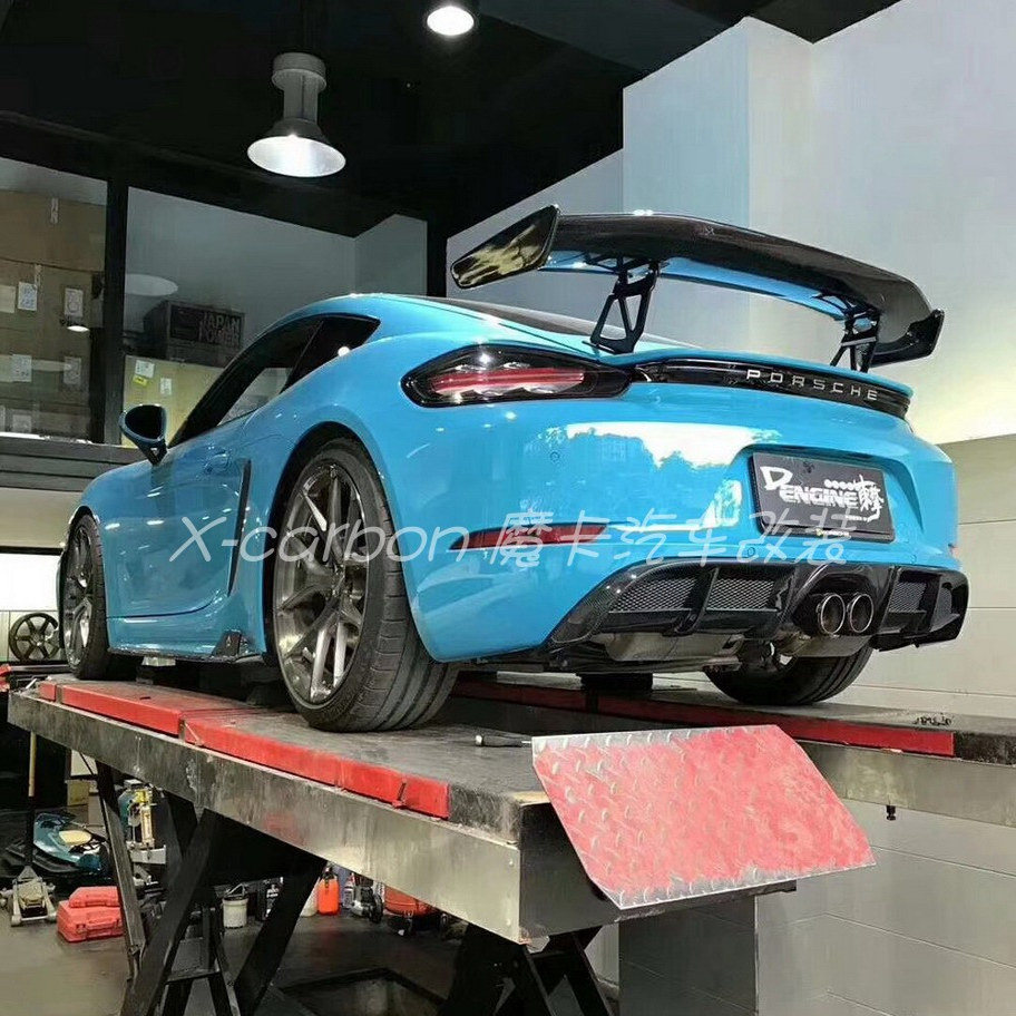 Porsche Cayman保时捷卡曼981改GT4RS款碳纤维尾翼 Boxster定风翼