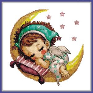 十字绣卡通KT002月亮天使 爱丽丝cross stitch清仓