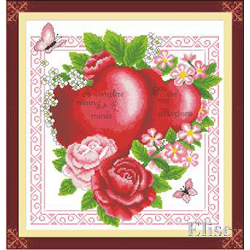 十字绣HH081心心相印 玫瑰花卉 喜庆系列爱丽丝cross stitch清仓