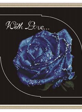 十字绣花卉HH006蓝色妖姬 黑布 爱丽丝cross stitch清仓